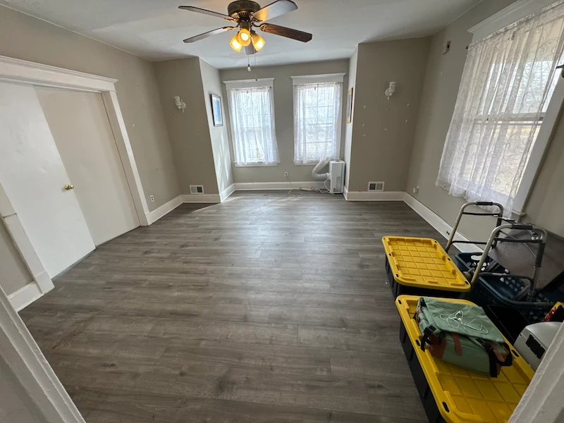 An empty apartment living room in Jersey City, North Jersey after JunkDoctors completed a full apartment cleanout.