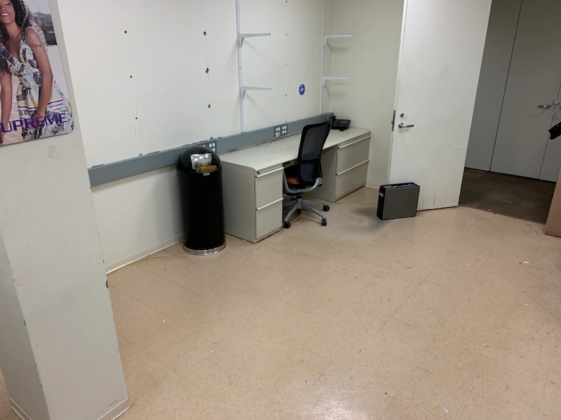 A cleared space in North Jersey after JunkDoctors removed and responsibly recycled electronics and e-waste.