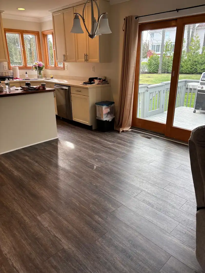A clean kitchen floor in a Madison, North Jersey home after JunkDoctors professionally removed a dining room set.