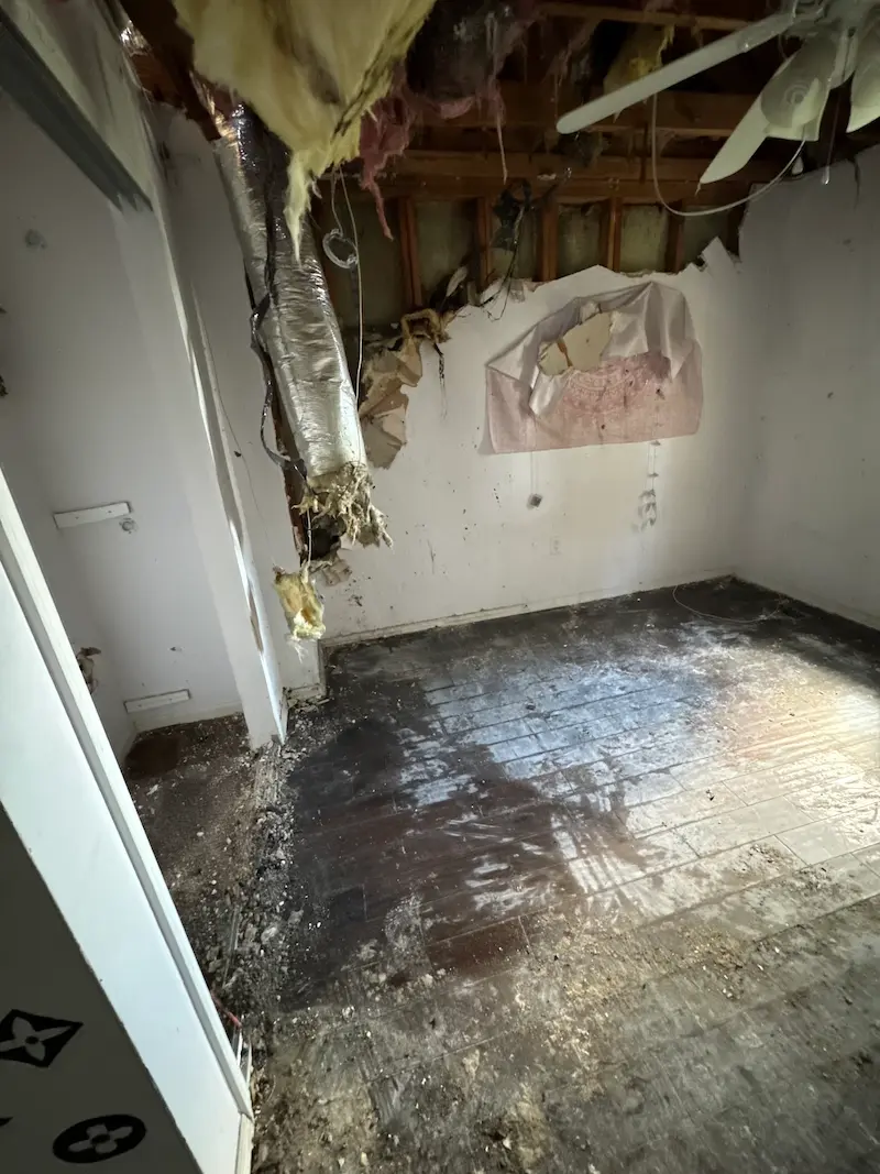 A North Jersey space cleared of water-damaged debris after JunkDoctors completed a restoration prep cleanout.